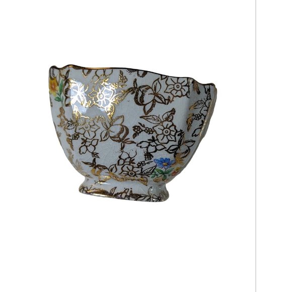 BCM Nelson Ware Chintz Cream and Sugar Set England Gold Floral - Picture 3 of 10